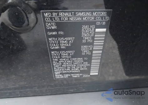 2018 Nissan Rogue Sv из США, поврежденный, VIN KNMAT2MV4JP569925